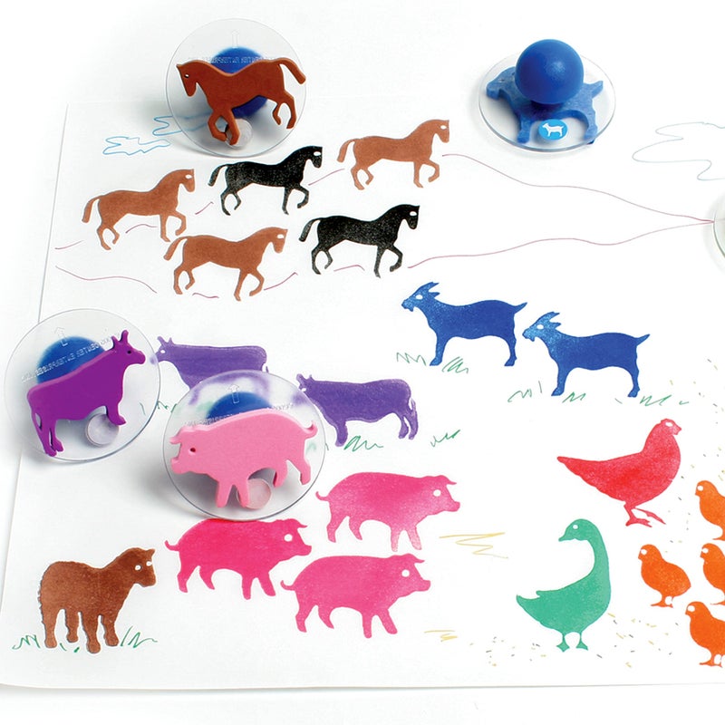 READY 2 LEARN Giant Stampers - Farm Animals - Set of 10 - Easy to Hold Foam Stamps for Kids - Arts and Crafts Stamps for Displays, Posters, Signs and DIY Projects - Image 4